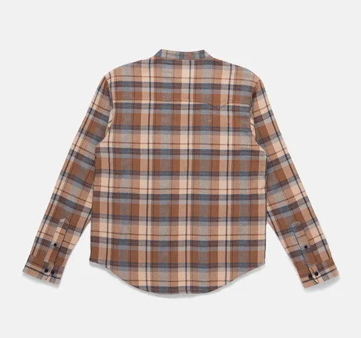 10Deep - Mandarin Button-Down Men's Flannel Shirt, Beige