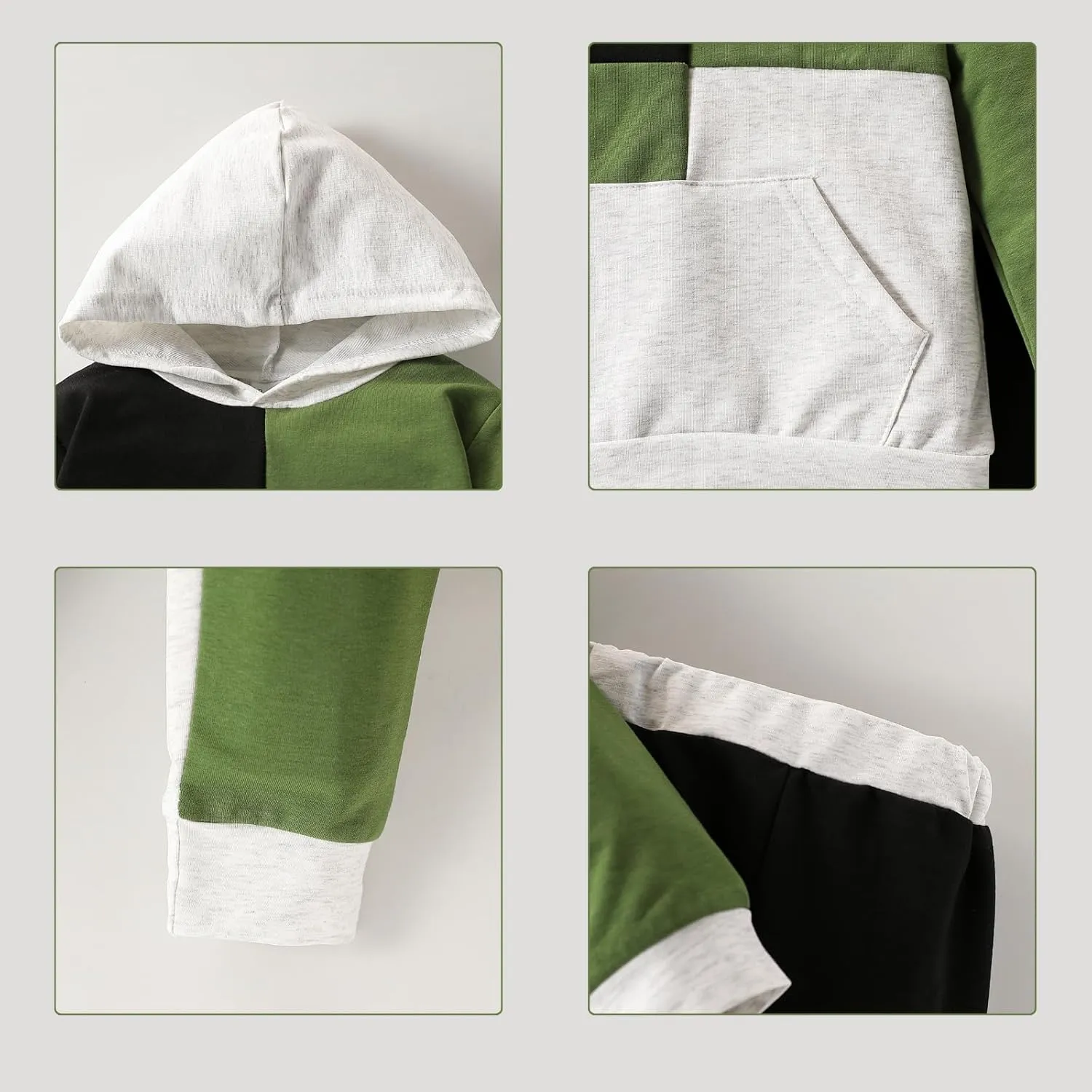 2-6T Toddler Baby Boy Clothes Color Blocking Hoodies   Pants Fall Winter Outfits