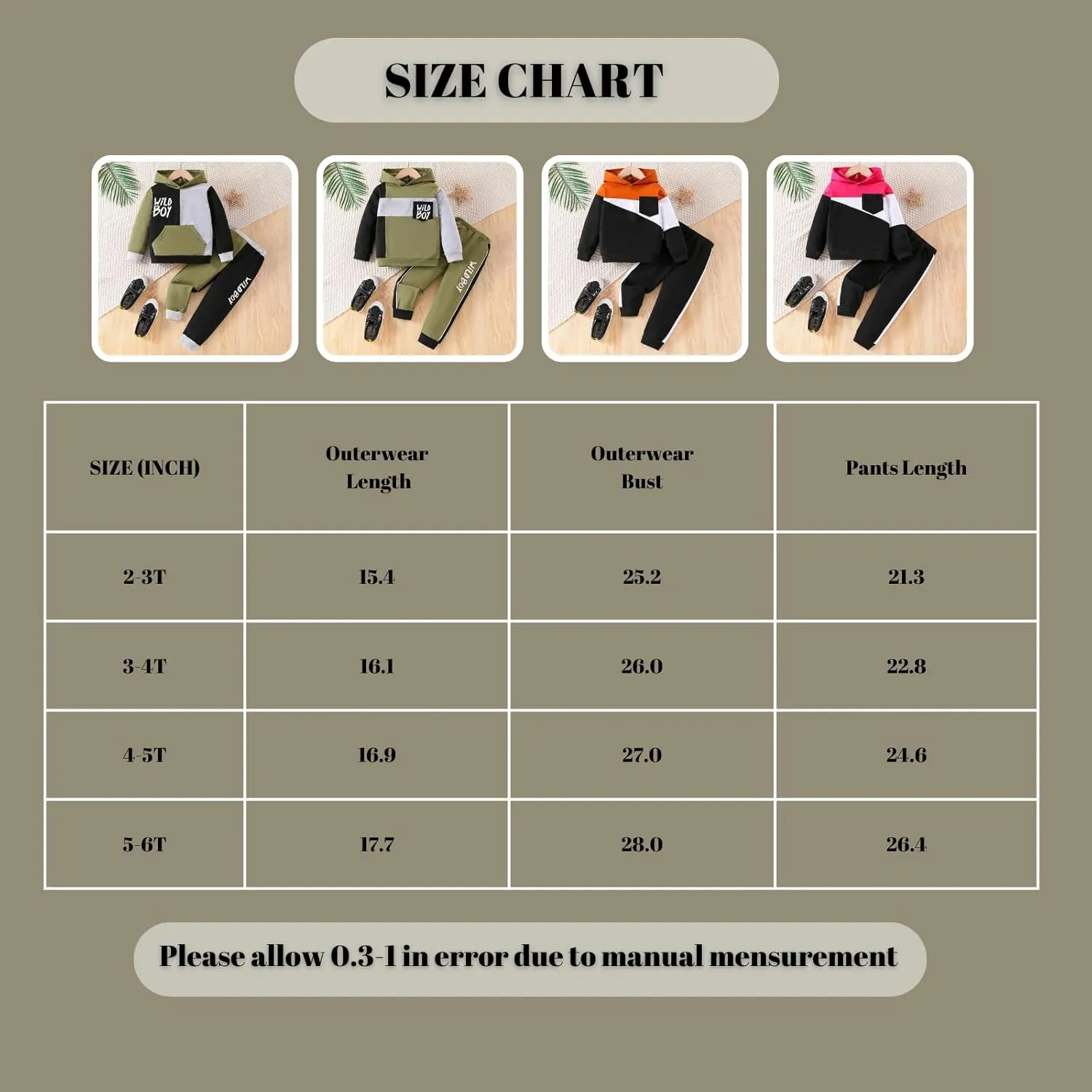 2-6T Toddler Baby Boy Clothes Color Blocking Hoodies   Pants Fall Winter Outfits