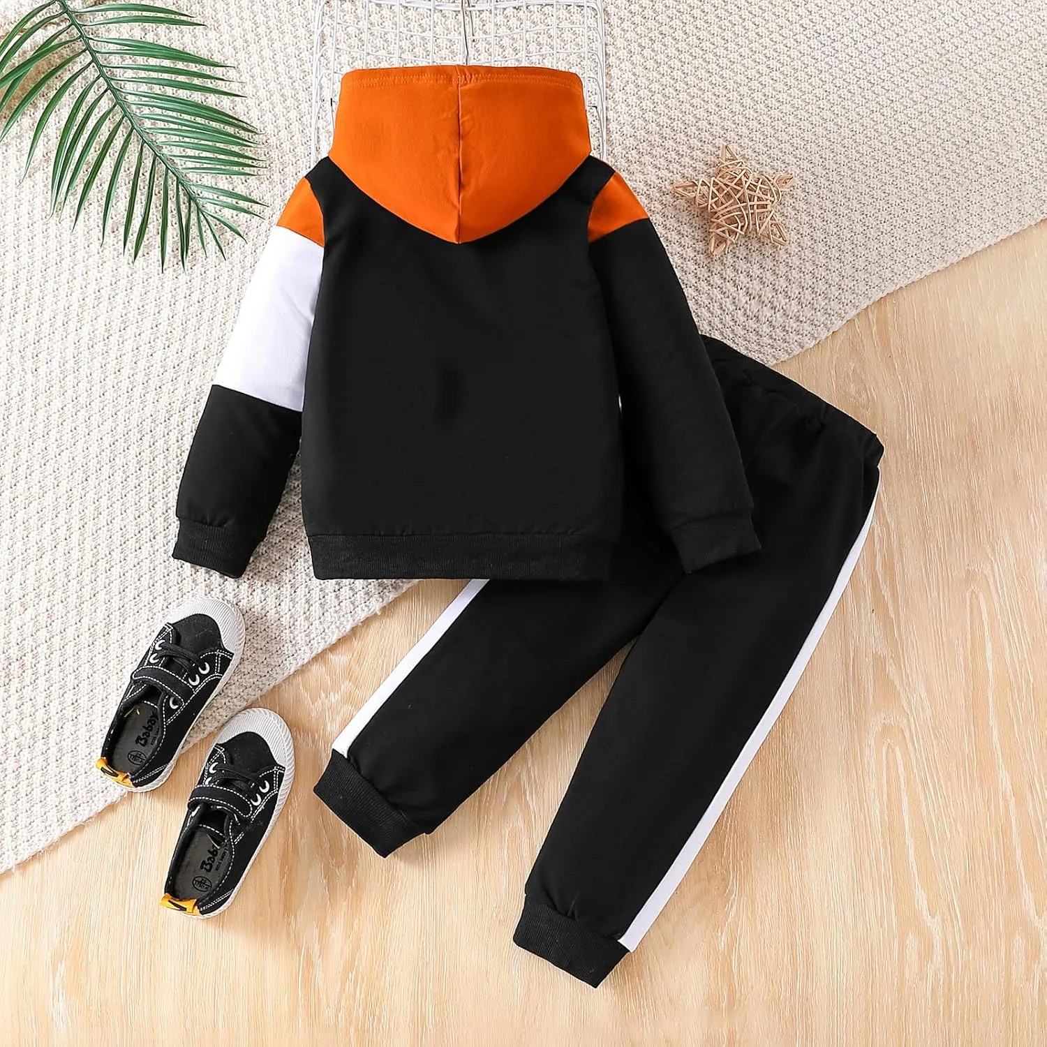 2-6T Toddler Baby Boy Clothes Color Blocking Hoodies   Pants Fall Winter Outfits