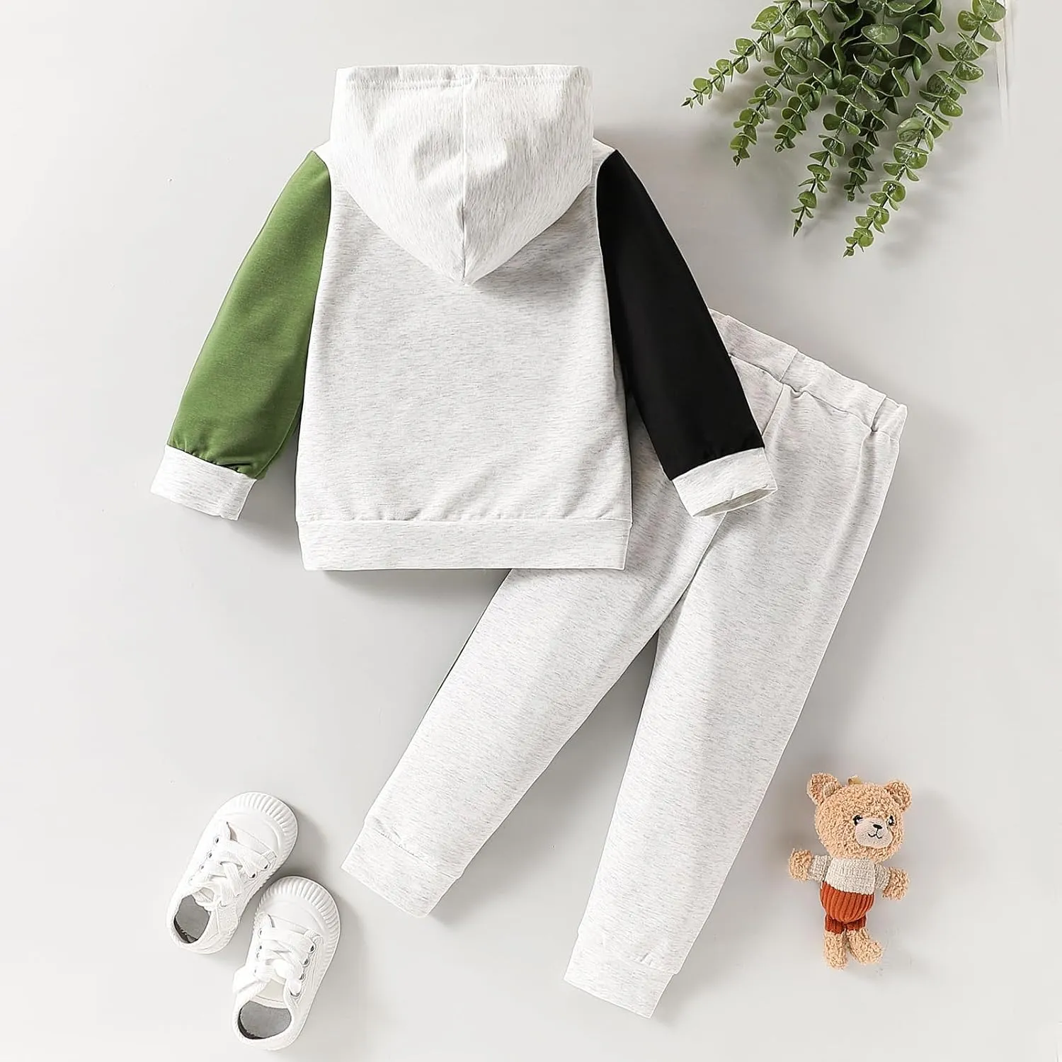 2-6T Toddler Baby Boy Clothes Color Blocking Hoodies   Pants Fall Winter Outfits