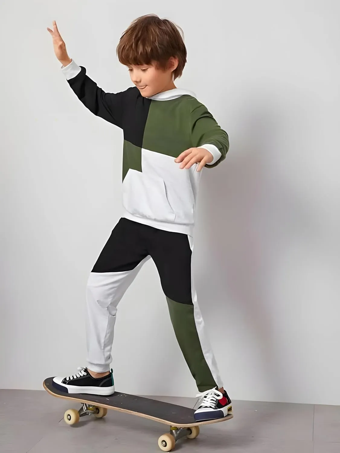 2-6T Toddler Baby Boy Clothes Color Blocking Hoodies   Pants Fall Winter Outfits