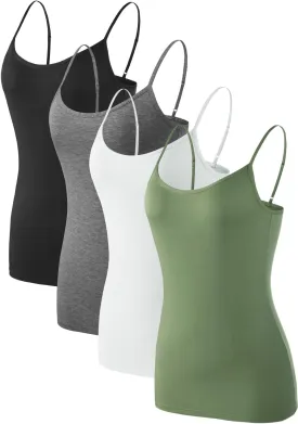 Air Curvey Women Camisole Tank Top Adjustable Straps Soft Basic Undershirts 2/4 Pack Layering Tops