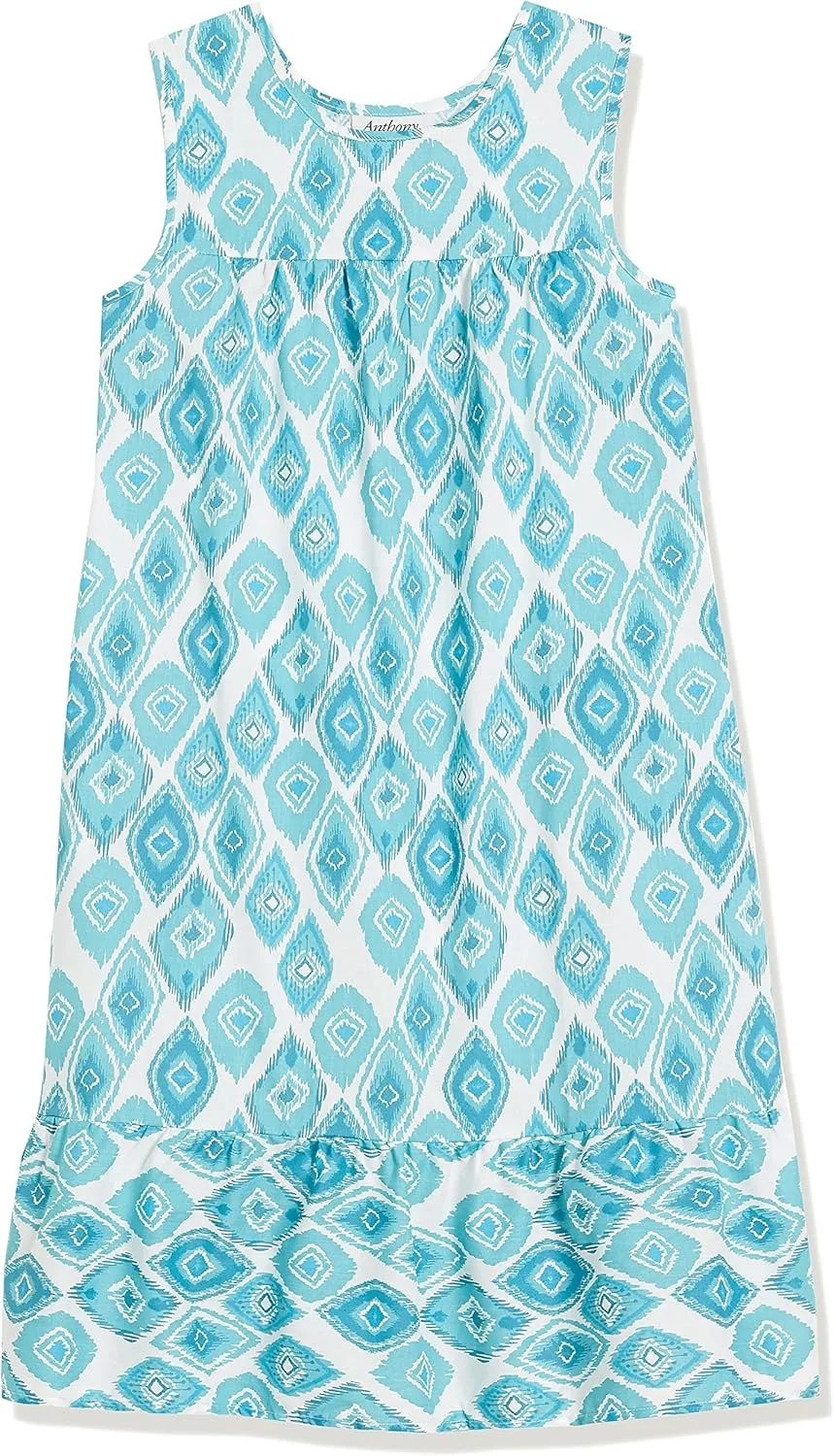 AmeriMark Womens Breezy Casual Sundress Beach Coverup Sleeveless with Side Pocket