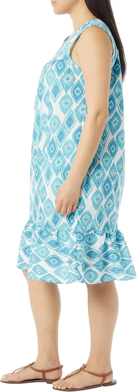 AmeriMark Womens Breezy Casual Sundress Beach Coverup Sleeveless with Side Pocket