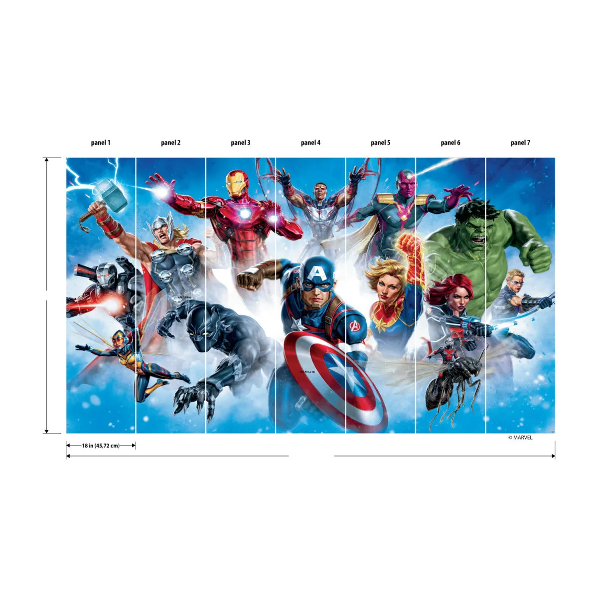 AVENGER GALLERY ART PEEL & STICK MURAL