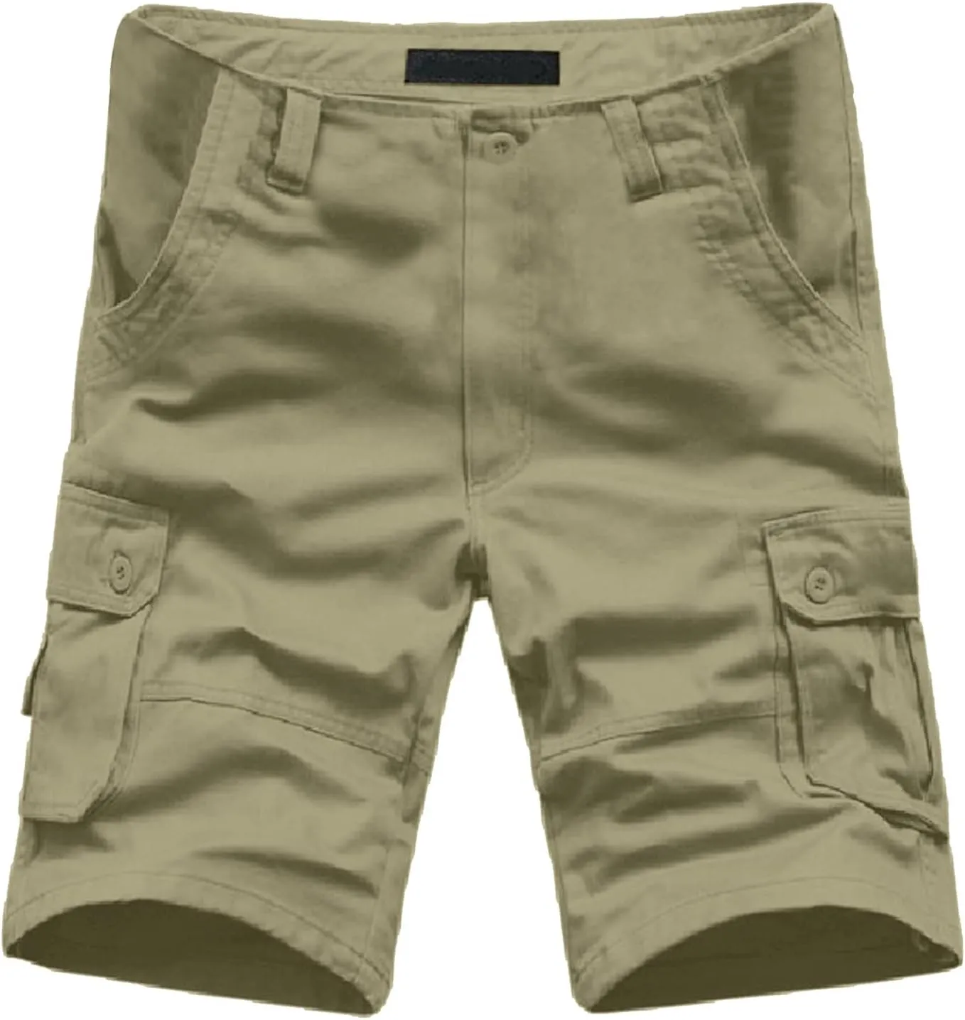 Cargo Shorts for Men Elastic Waist Flat Front Casual Pants Summer Training Tactical Workout SweatShorts with Pockets