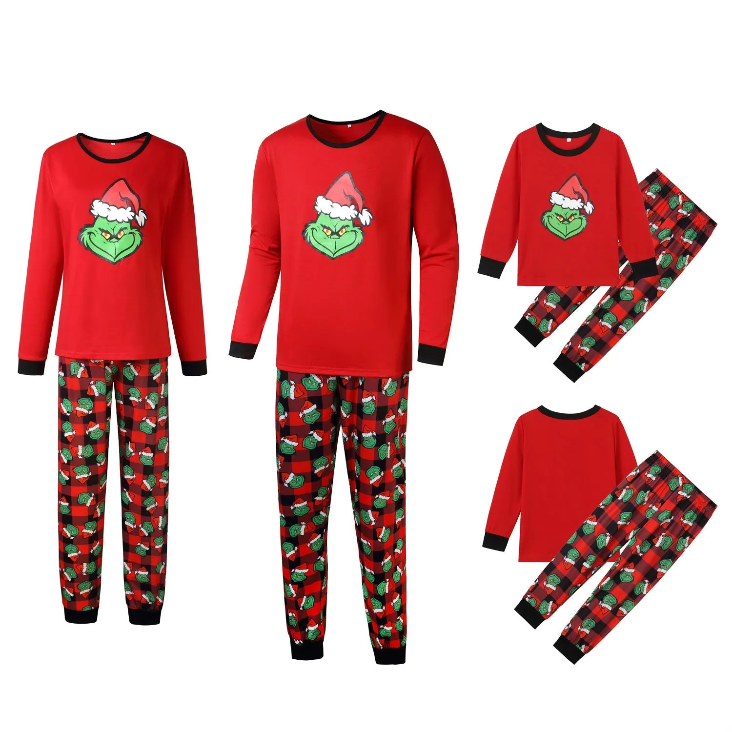 Christmas Family Matching Cozy Pajama Set Grinch Print