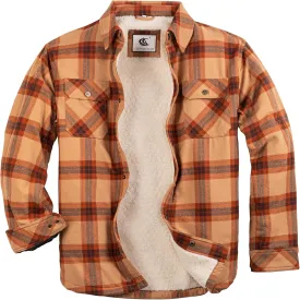 COEVALS CLUB Men's Flannel Shacket Casual Button Snap Sherpa Quilted Lined Premium Jacket Shirts