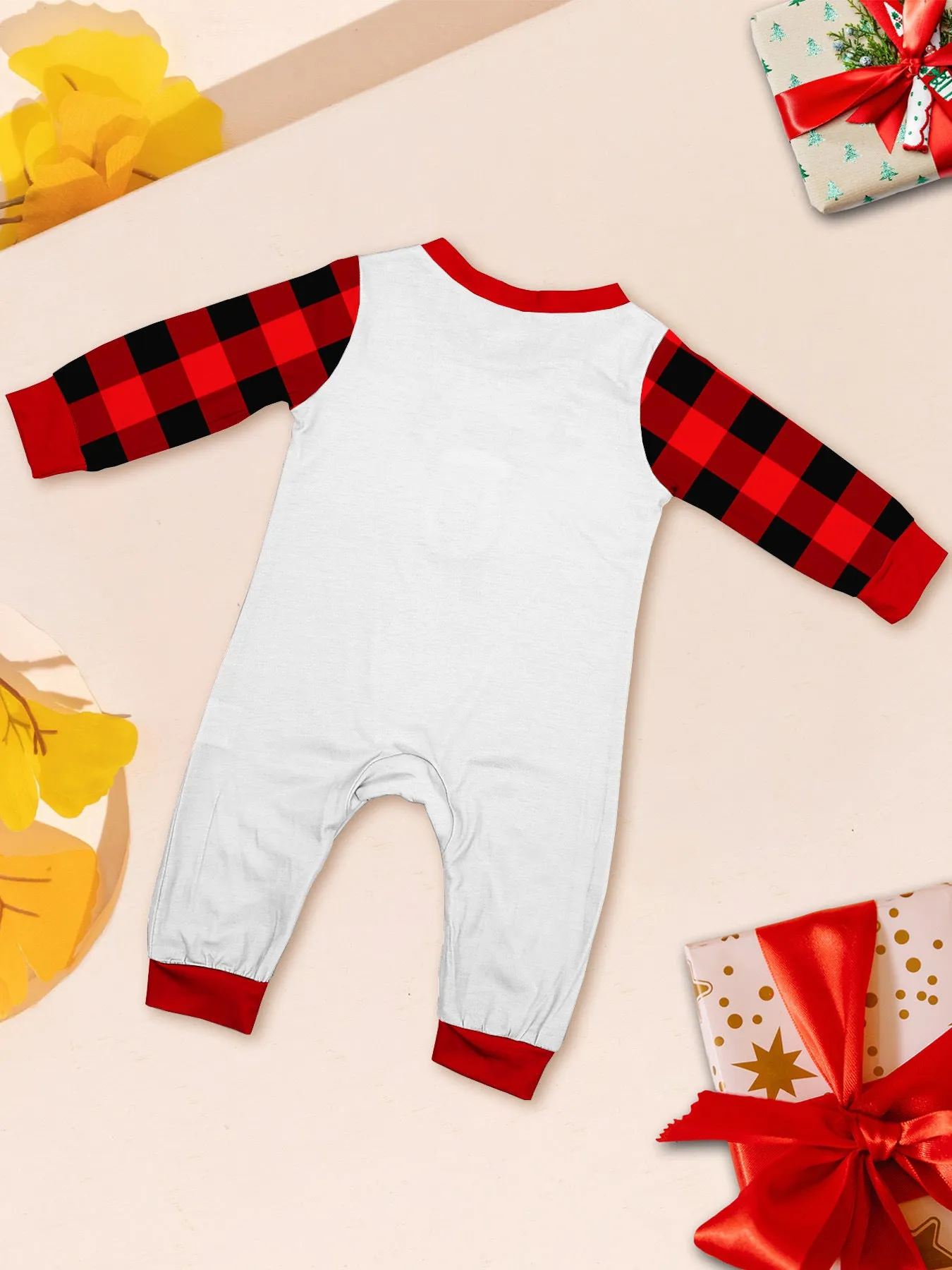 Colorful Lights White Bearded Santa Family Pajama Set