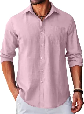 COOFANDY Men's Long Sleeve Button Down Shirt Casual Untucked Regular-Fit Oxford Dress Shirts