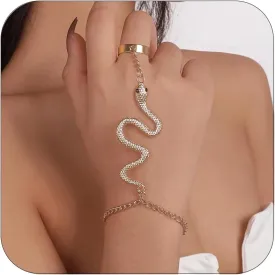 CSIYANJRY99 Snake Hand Chain Bracelet Snake Chain Finger Ring Bracelet Slave Chain Hand Harness Bracelet Snake Pearl Friendship Bracelet Jewelry Accessories
