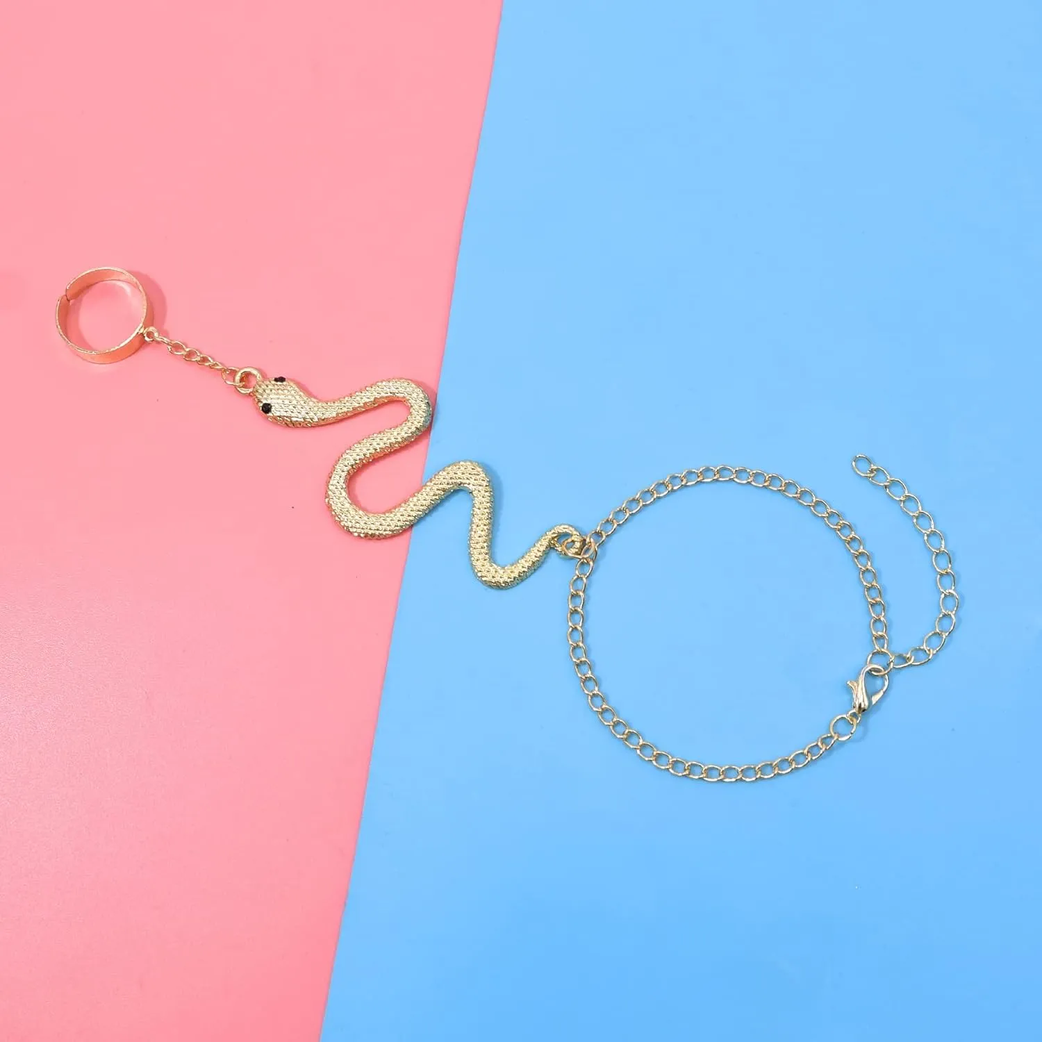CSIYANJRY99 Snake Hand Chain Bracelet Snake Chain Finger Ring Bracelet Slave Chain Hand Harness Bracelet Snake Pearl Friendship Bracelet Jewelry Accessories