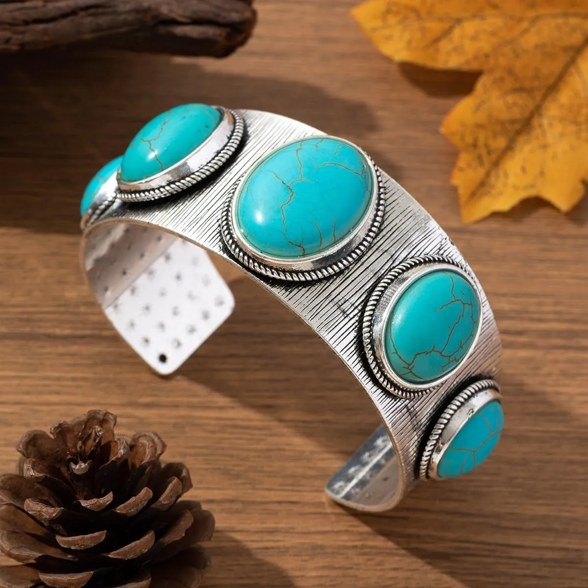 CSIYANJRY99 Western Cuff Bracelet for Women Bohemian Vintage Turquoise Cuff Bangle Bracelets Cowgirl Country Concert Rodeo Jewelry Outfits for Women