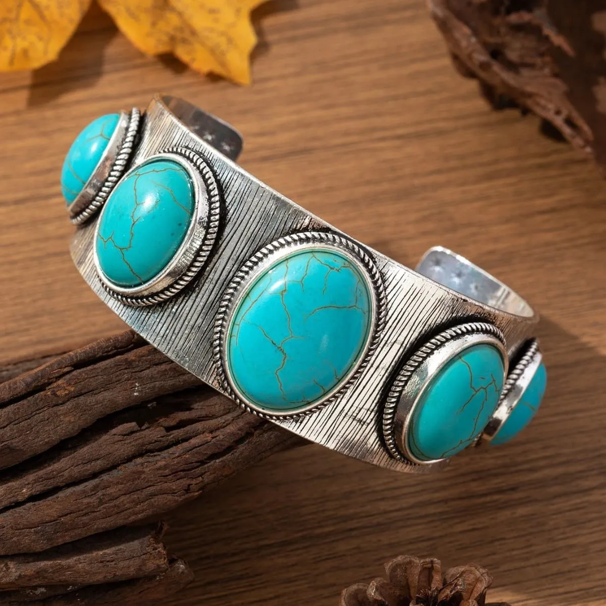 CSIYANJRY99 Western Cuff Bracelet for Women Bohemian Vintage Turquoise Cuff Bangle Bracelets Cowgirl Country Concert Rodeo Jewelry Outfits for Women