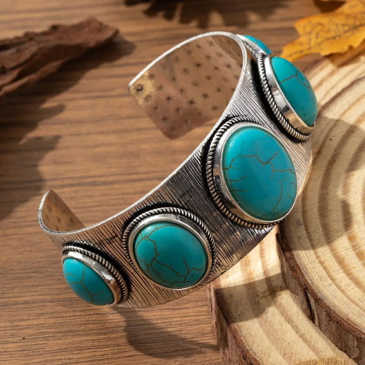 CSIYANJRY99 Western Cuff Bracelet for Women Bohemian Vintage Turquoise Cuff Bangle Bracelets Cowgirl Country Concert Rodeo Jewelry Outfits for Women