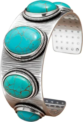 CSIYANJRY99 Western Cuff Bracelet for Women Bohemian Vintage Turquoise Cuff Bangle Bracelets Cowgirl Country Concert Rodeo Jewelry Outfits for Women