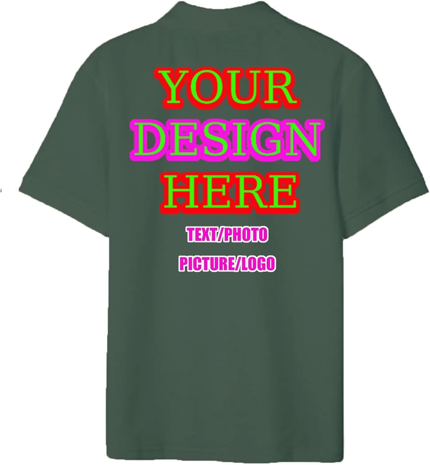 Custom Polo Shirt for Men Women Design Your Own Personalized Print Logo Photo Text Golf Tee Work Shirt