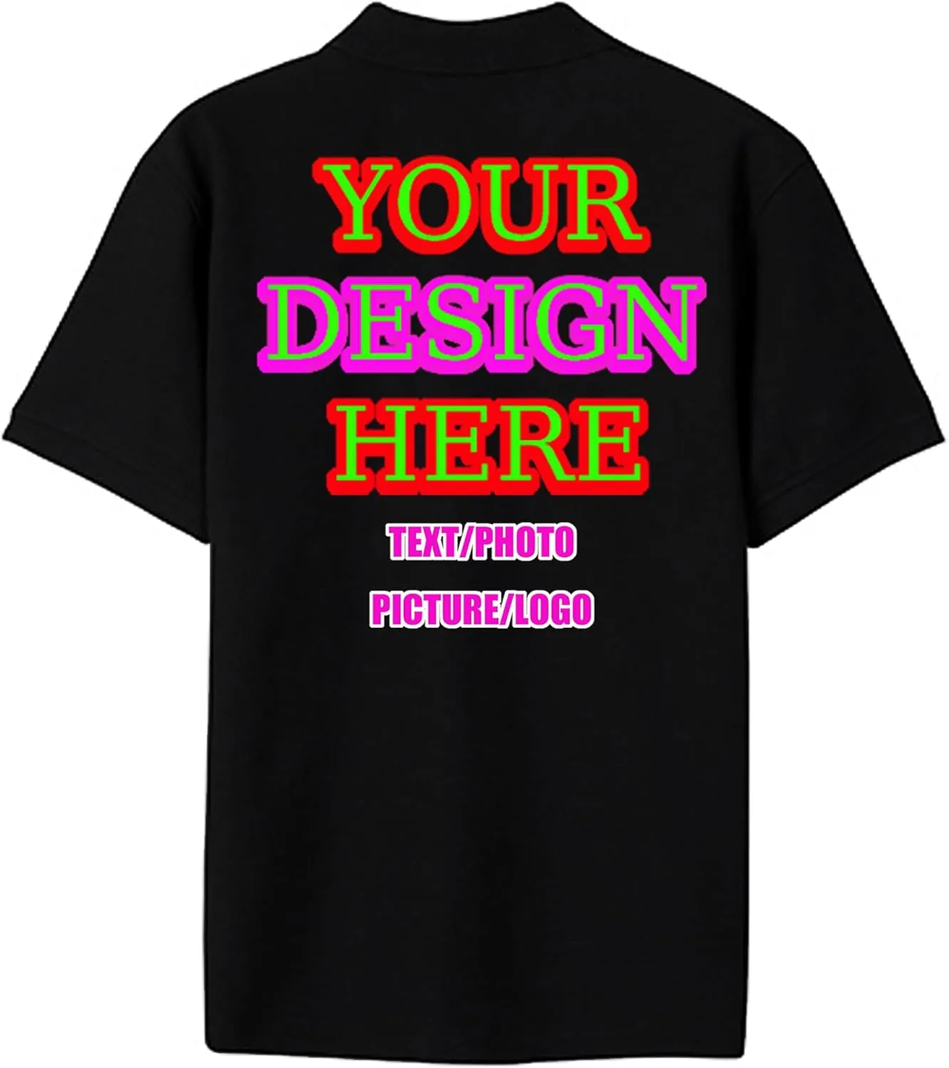 Custom Polo Shirt for Men Women Design Your Own Personalized Print Logo Photo Text Golf Tee Work Shirt