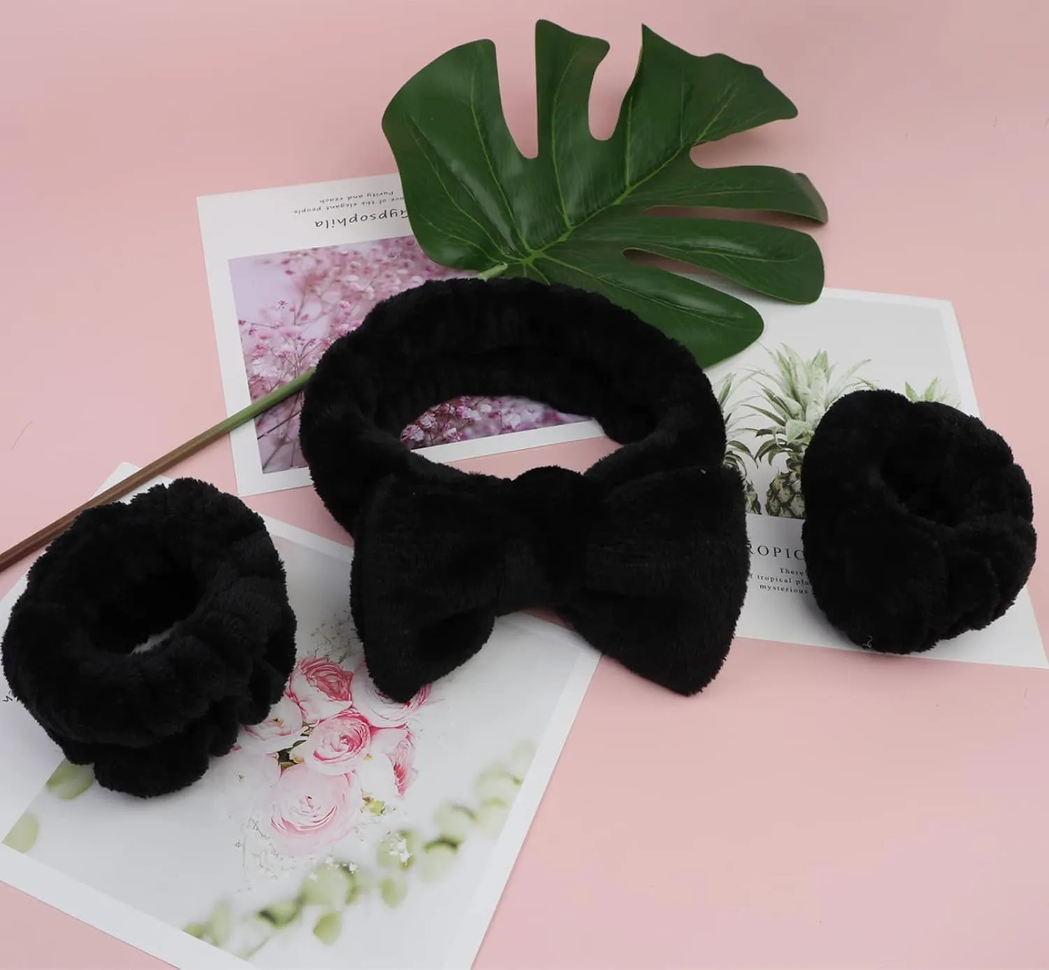 Face Wash Headband & Wrist Bands 3 Pack - Soft Fleece Spa Headbands for Face Washing & Makeup
