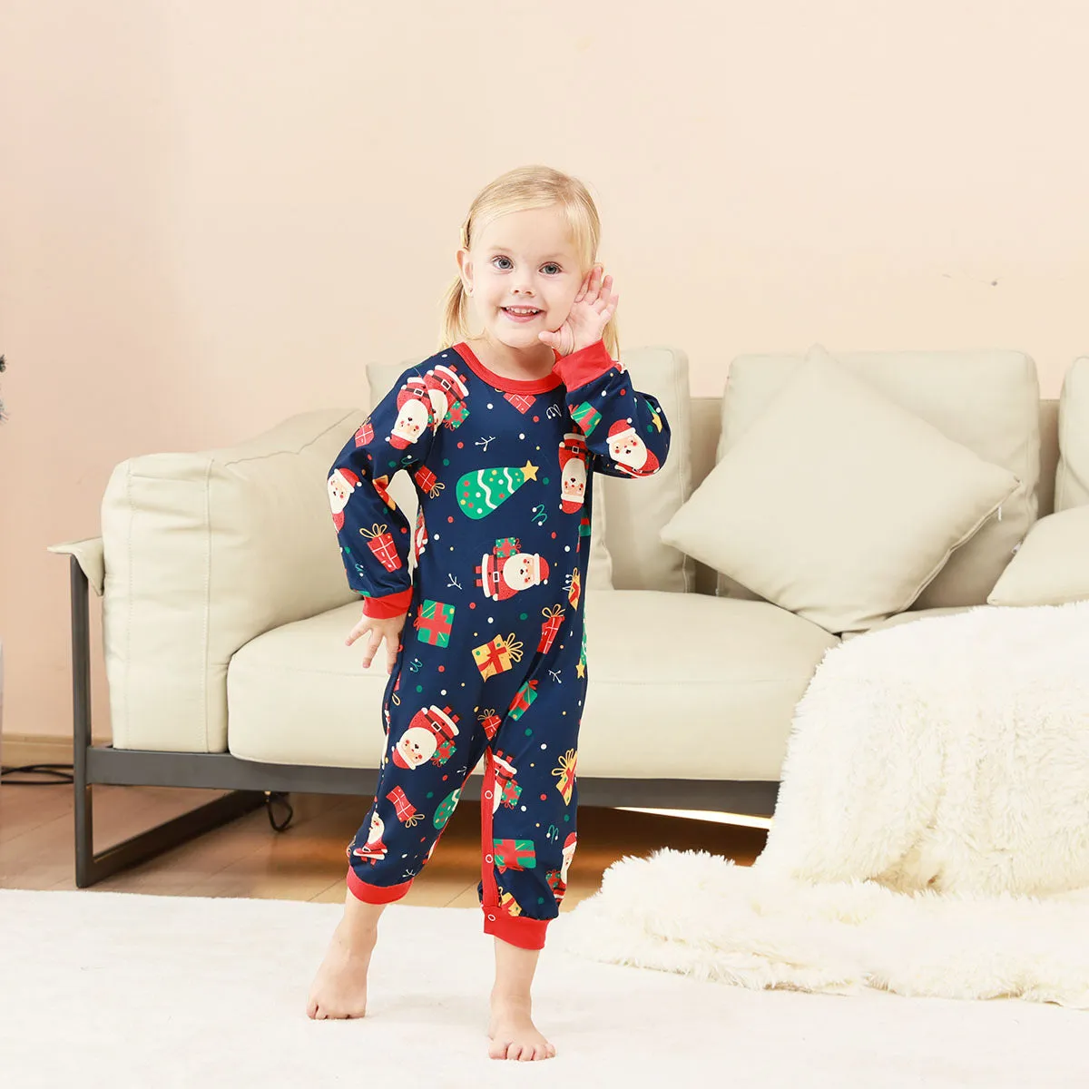 Family Parent-Child Christmas Santa Gifts Pajamas Set