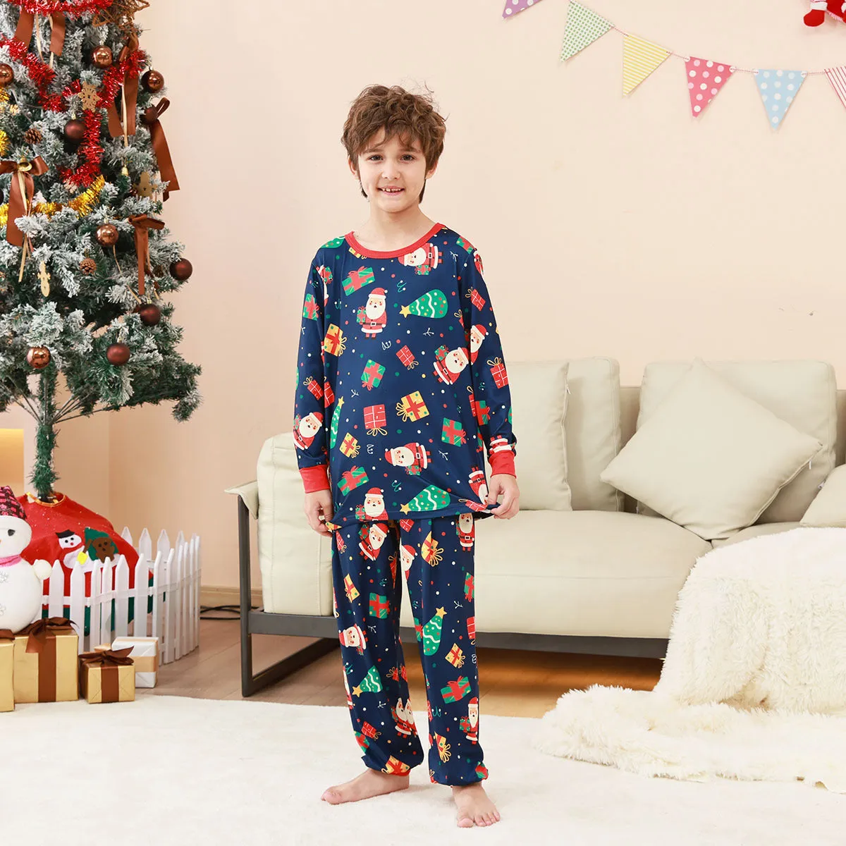 Family Parent-Child Christmas Santa Gifts Pajamas Set
