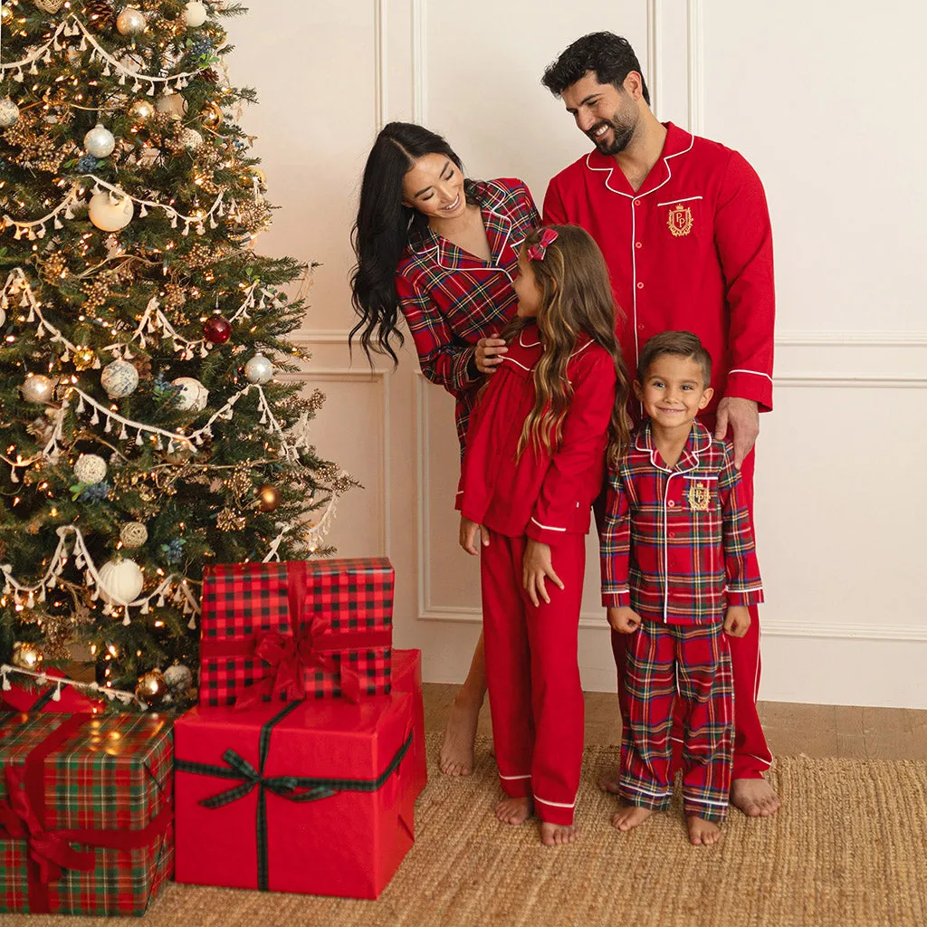 Garnet Red Men's Flannelette Pajama Set