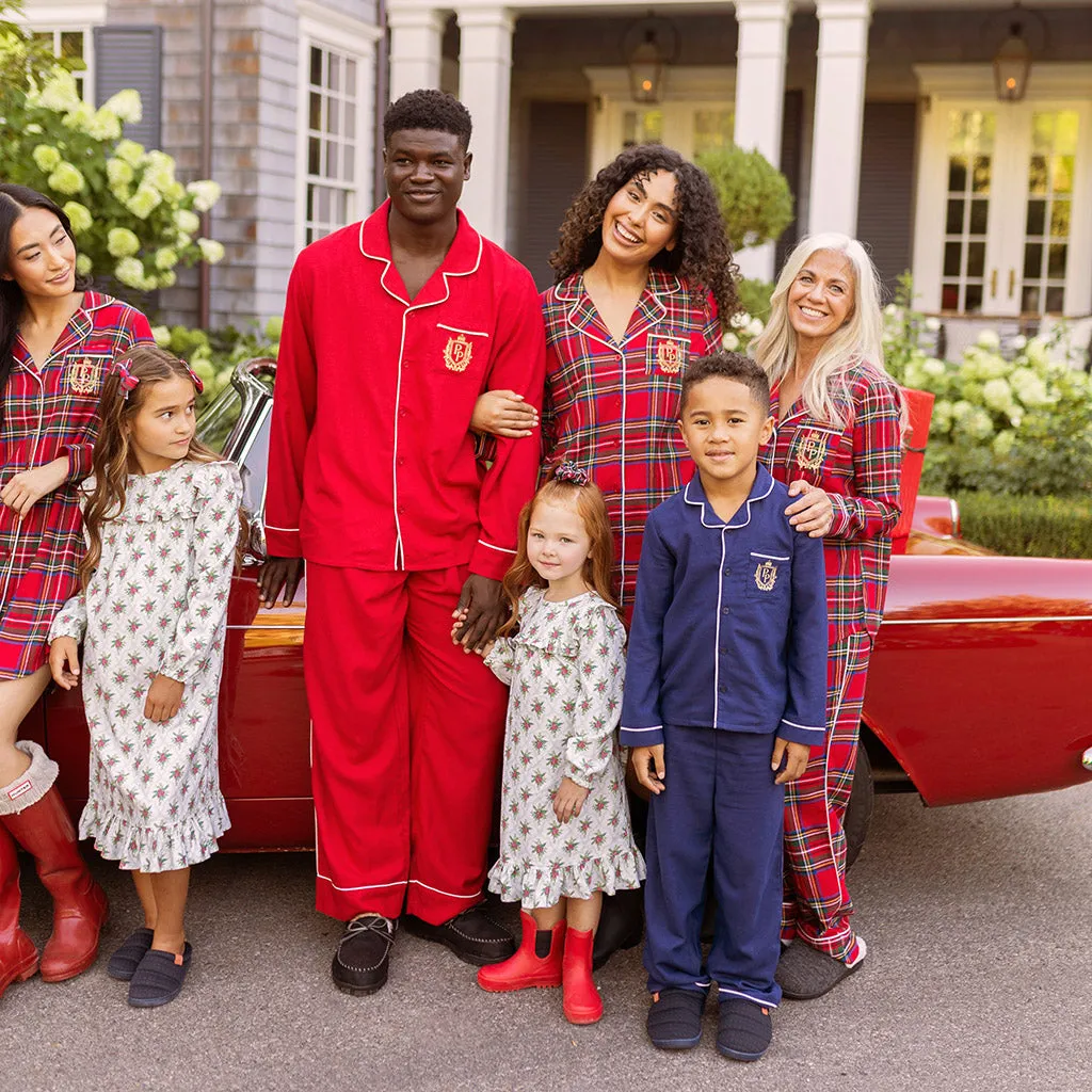 Garnet Red Men's Flannelette Pajama Set