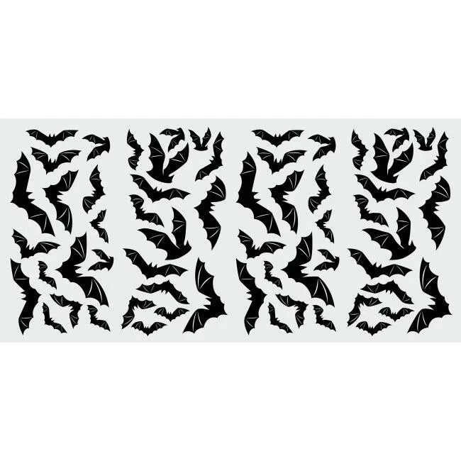 Halloween Black Bats Peel and Stick Wall Decals