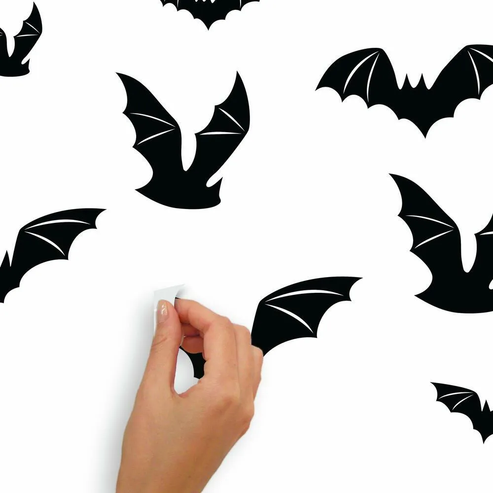 Halloween Black Bats Peel and Stick Wall Decals