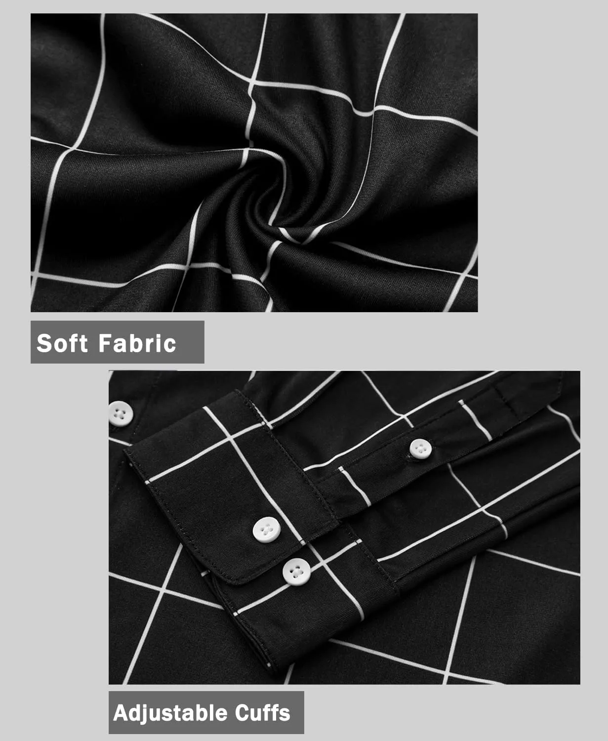 KYKU Mens Long Sleeve Shirt: Fashion Button Down Casual Shirts for Men with Pocket