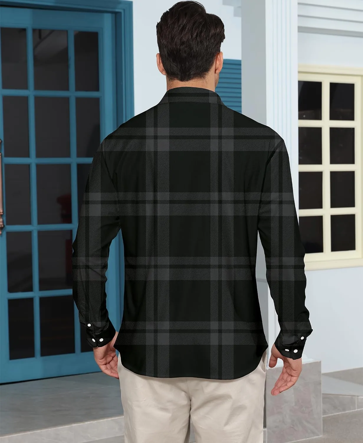 KYKU Mens Long Sleeve Shirt: Fashion Button Down Casual Shirts for Men with Pocket