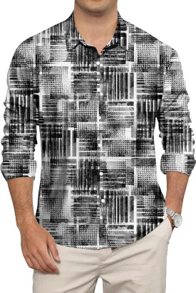 KYKU Mens Long Sleeve Shirt: Fashion Button Down Casual Shirts for Men with Pocket