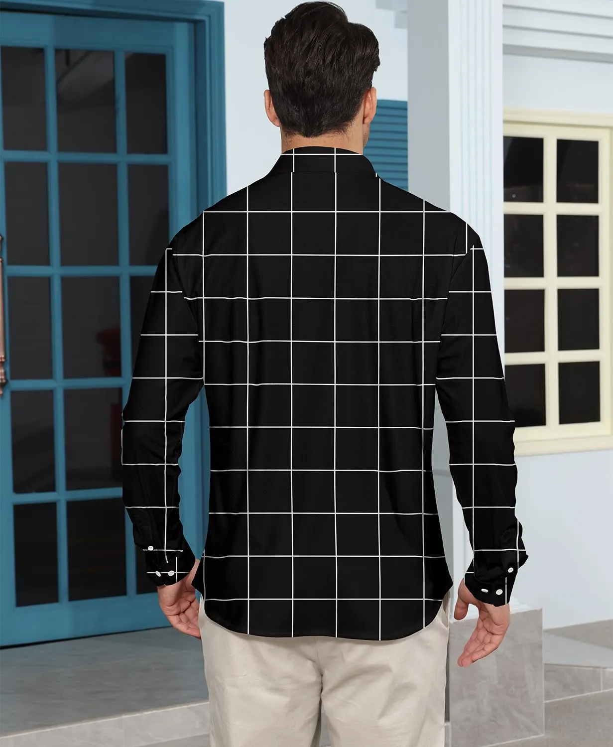 KYKU Mens Long Sleeve Shirt: Fashion Button Down Casual Shirts for Men with Pocket