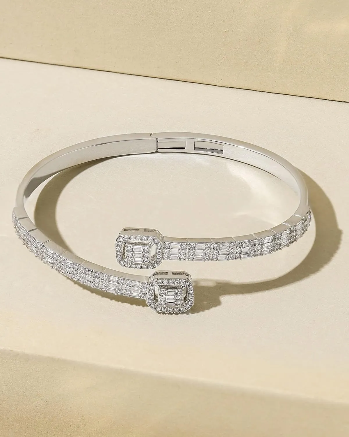 LuxeFlex Iced Out Diamond-Studded Butterfly Cuff Bracelet for Women, Men, and Teen Girls - 14K Gold Plated Bangle with Baguette CZ Stones, Perfect Birthday or Graduation Jewelry Gift for Best Friends
