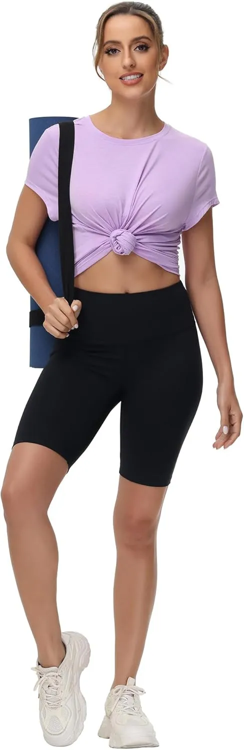 MCEDAR Women's Workout Short Sleeve Tops Loose Fit Casual Yoga T-Shirts Breathable Running Athletic Tee Shirts