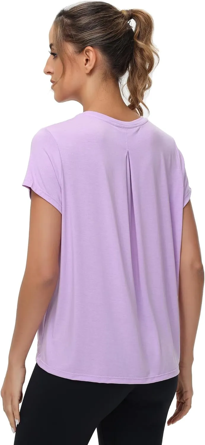 MCEDAR Women's Workout Short Sleeve Tops Loose Fit Casual Yoga T-Shirts Breathable Running Athletic Tee Shirts