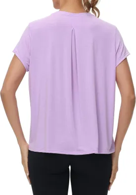 MCEDAR Women's Workout Short Sleeve Tops Loose Fit Casual Yoga T-Shirts Breathable Running Athletic Tee Shirts