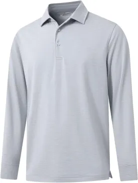 Mens Long Sleeve Classic Polo Shirts Casual Fashion Polo Shirts Office Work Golf Shirts for Men
