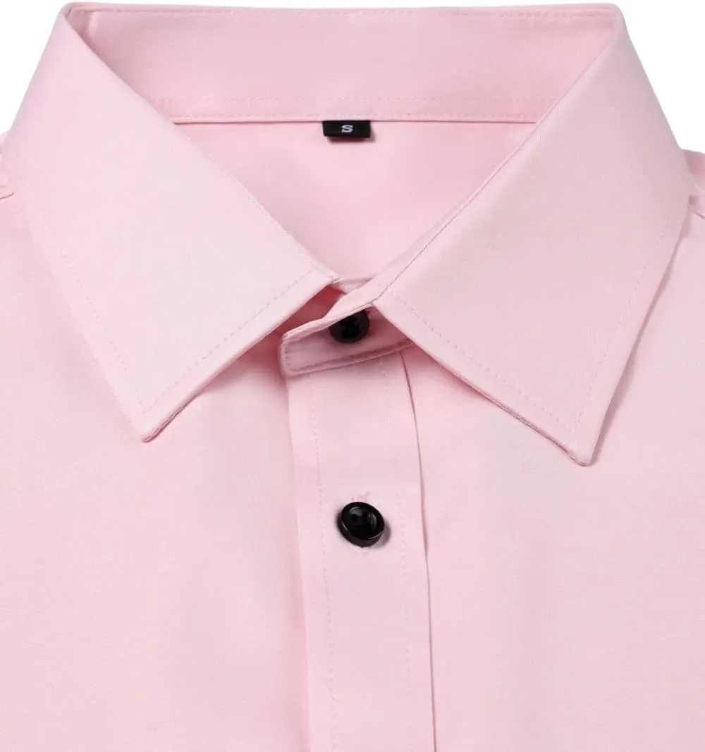 Men's Long Sleeve Dress Shirts Stretch Wrinkle Free Button Down Shirt Business Wedding Formal Shirts Regular Fit