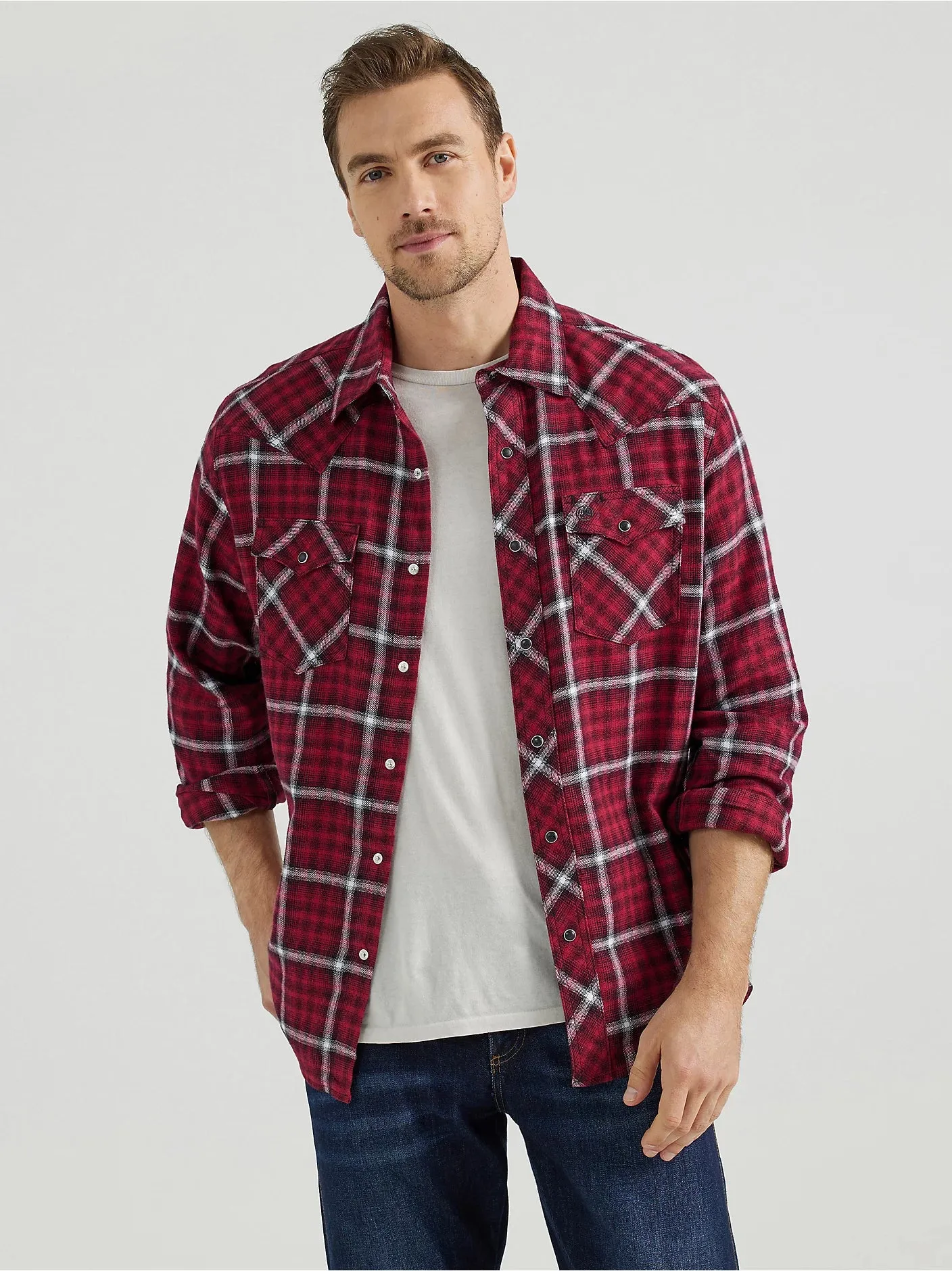 Men's Wrangler Retro Black/Red Plaid Flannel