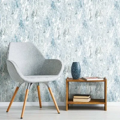 New - RoomMates Blue Marble Seas Peel & Stick Wallpaper