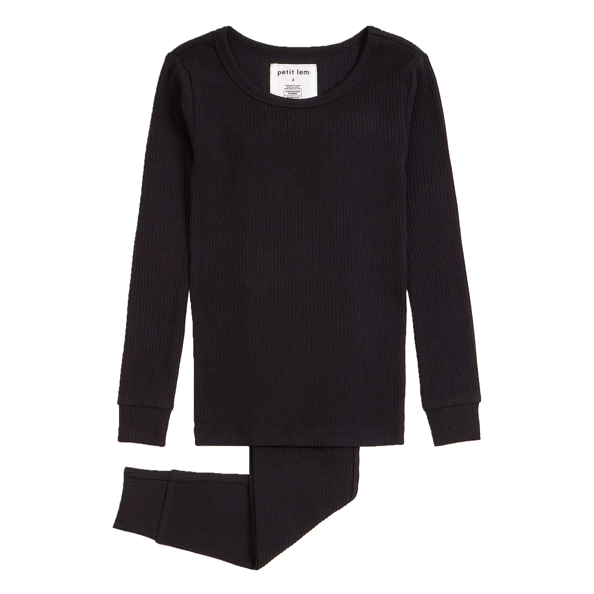 Petit Lem Caviar Black Modal Rib PJ Set
