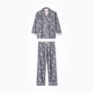 PJ SALVAGE-GAME DAY FLANNEL PJ SET-GREY