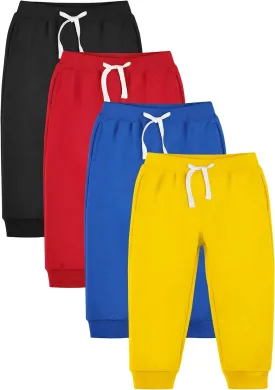 Resinta Baby and Toddler Boys Cotton Active Fleece Jogger Sweatpants Pull on Fleece Pants with Pockets Drawstring for Winter