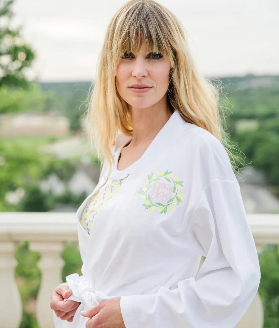 Sassy Women's White Pima Cotton Spa Wrap Robe