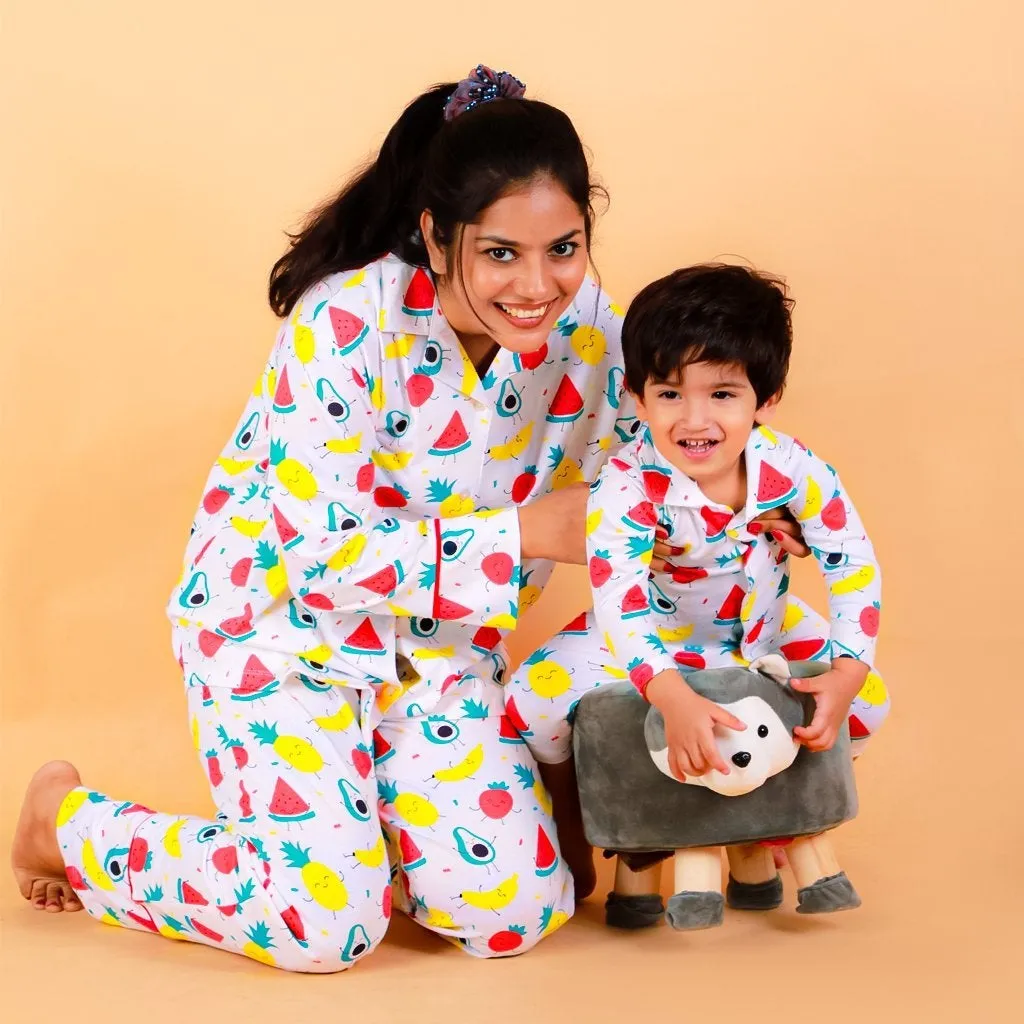 Set Of 2: Fruity Cutie Matching Pajama Set for Mom and Baby