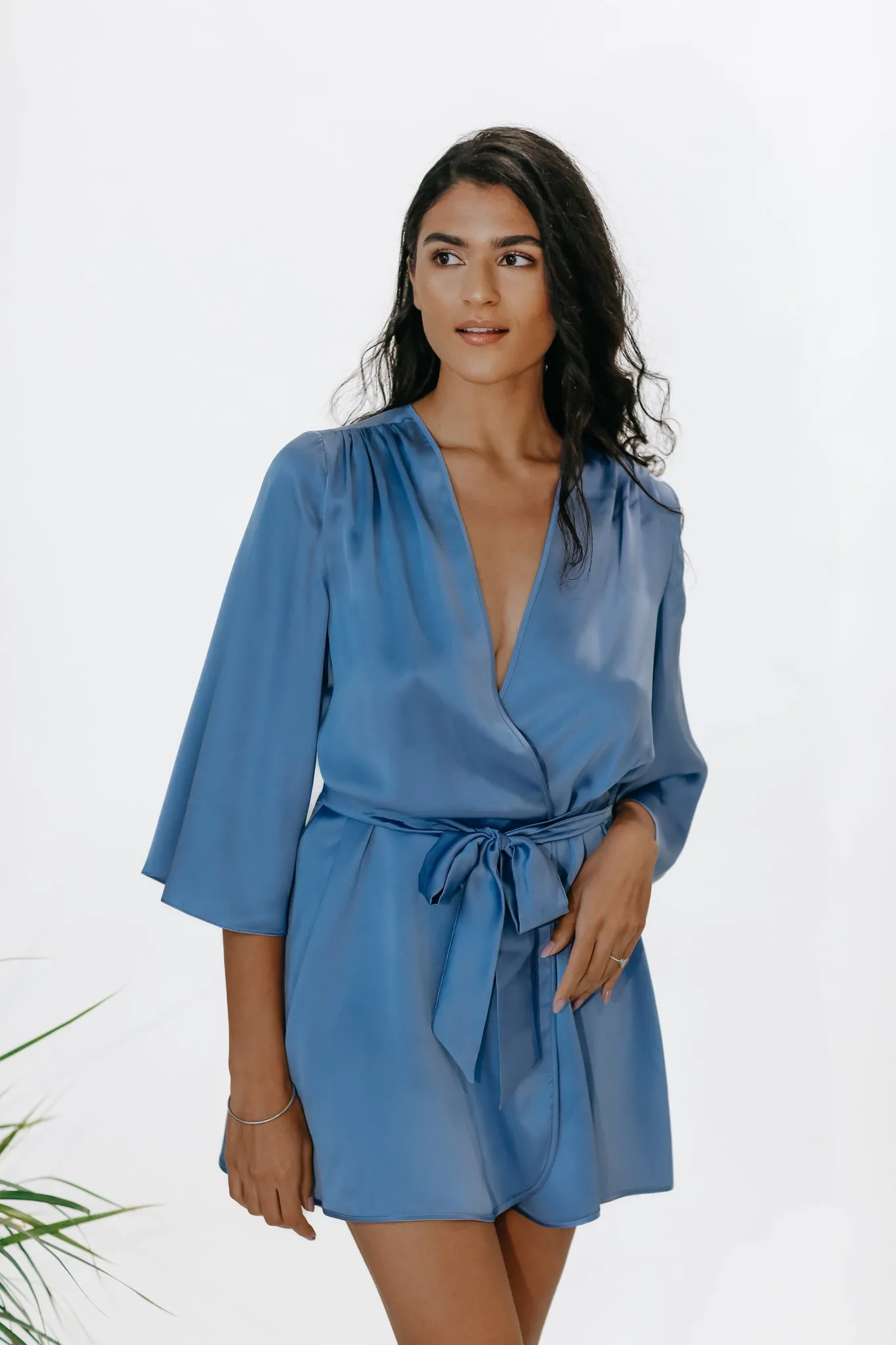 Silk Robe - Angelite Blue