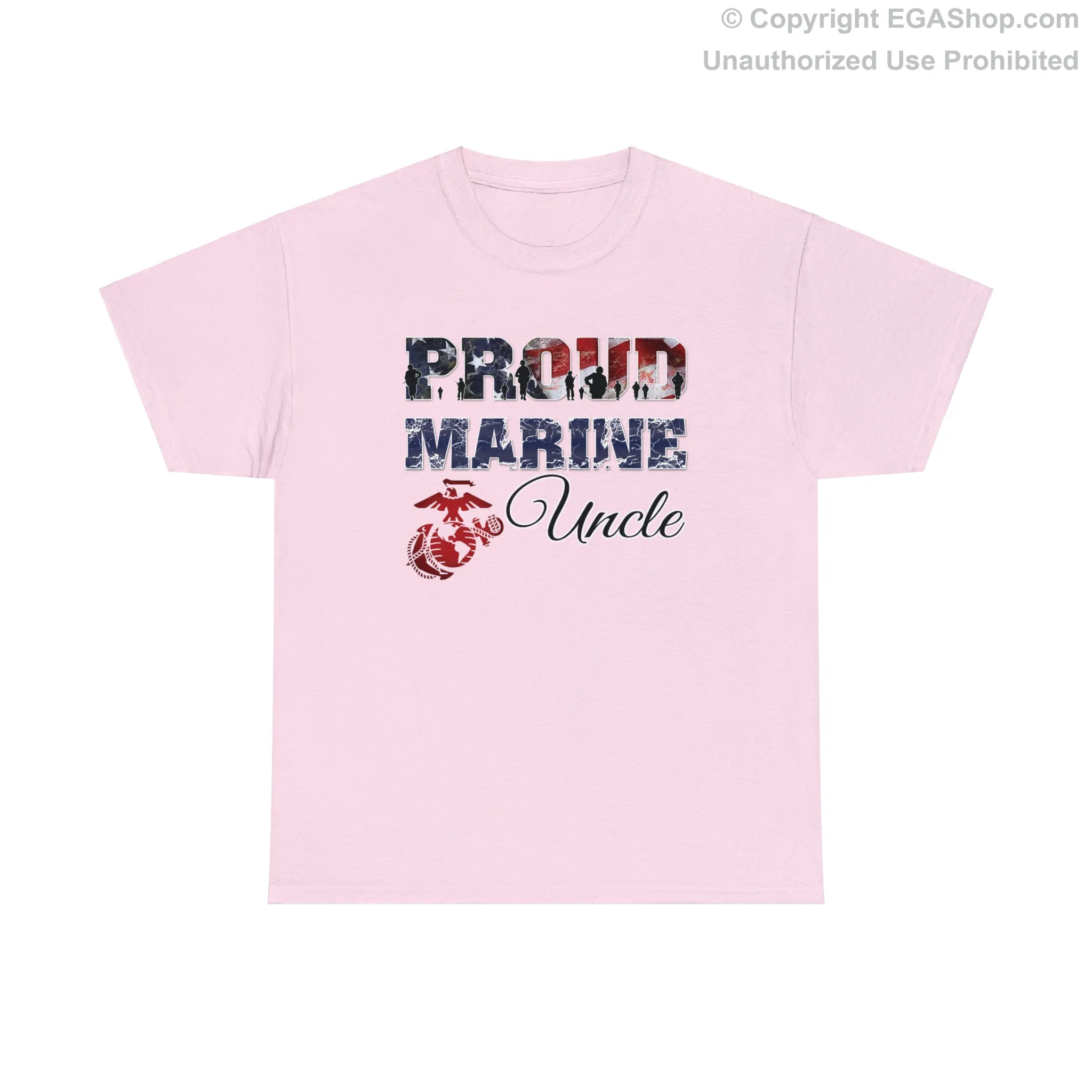 T-Shirt Proud Marine Uncle (Your Choice of Colors)