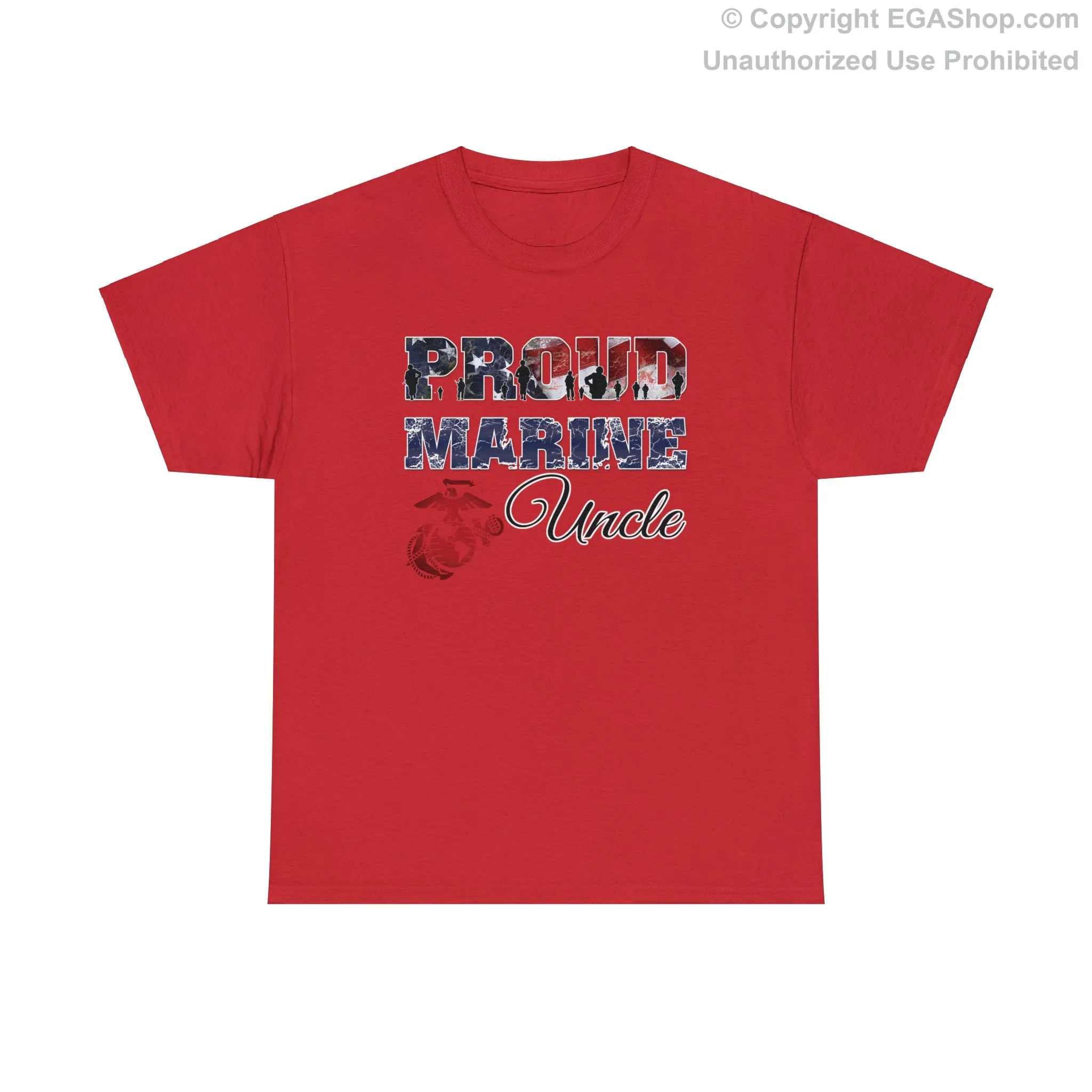 T-Shirt Proud Marine Uncle (Your Choice of Colors)